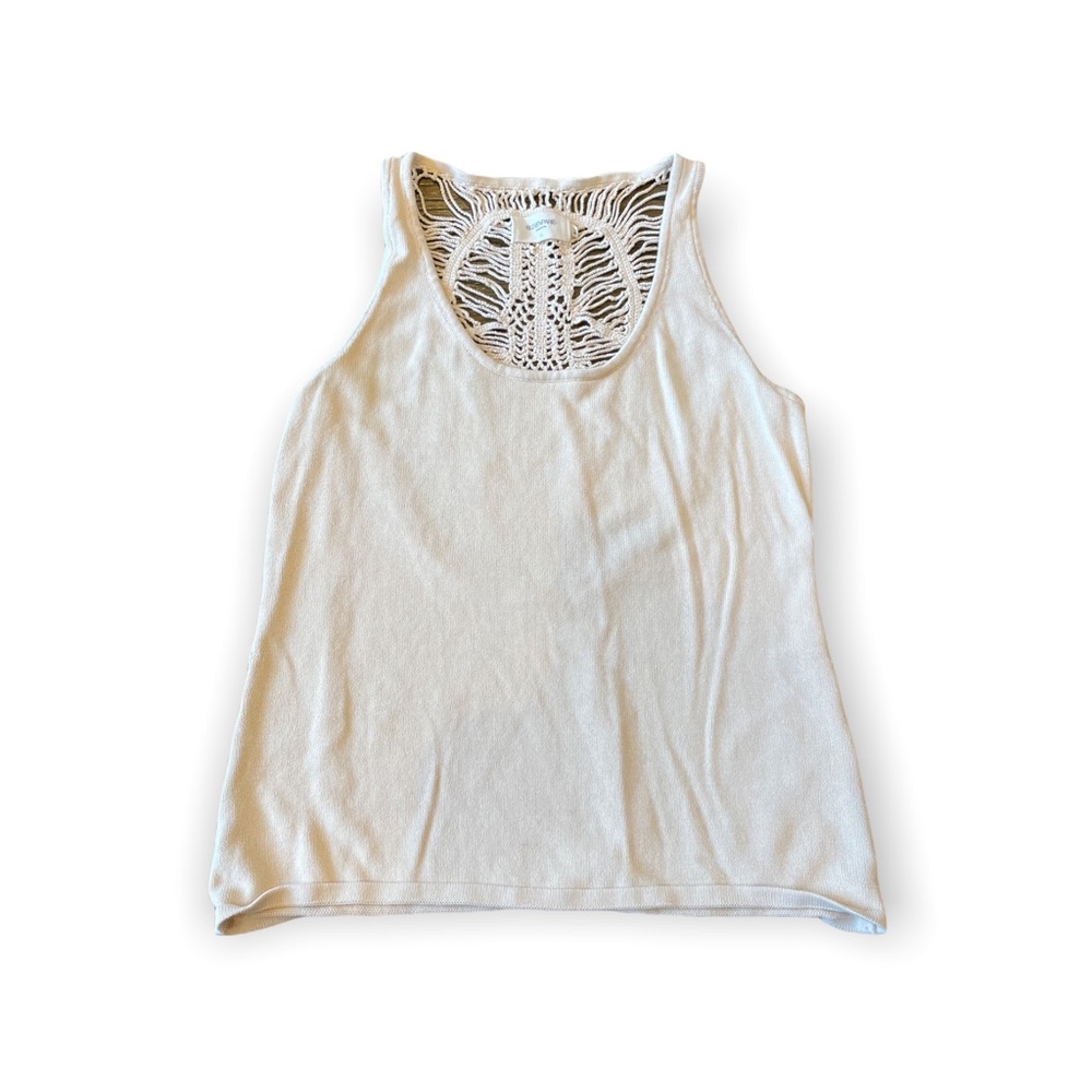 Eleven Paris Macrame Knit Back Tank Medium